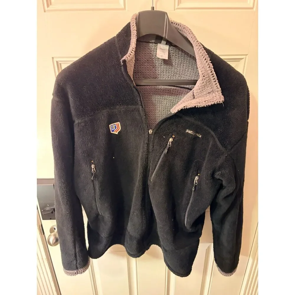 Vintage Patagonia Ski Instructors of America Black Fleece Jacket Size XXL